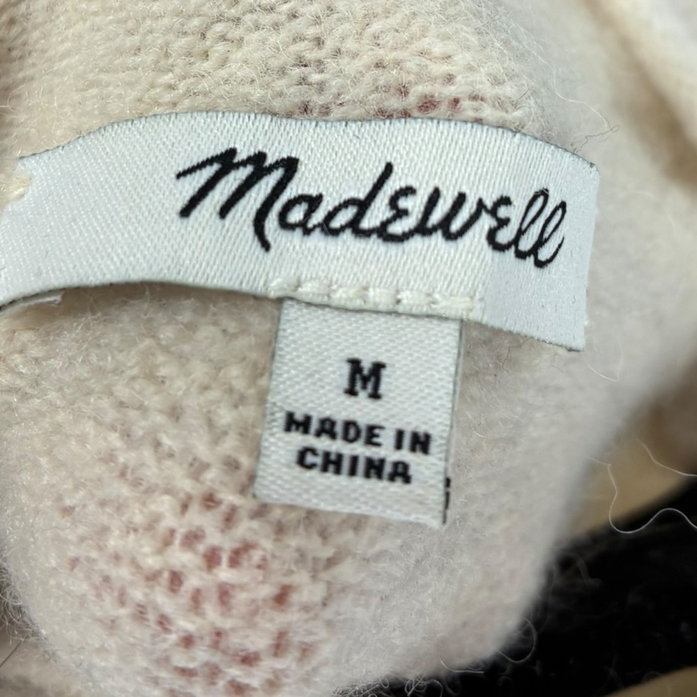 Madewell Merino Alpaca Blend Mock Neck Sweater Beige Size‎ M - Picture 3 of 5